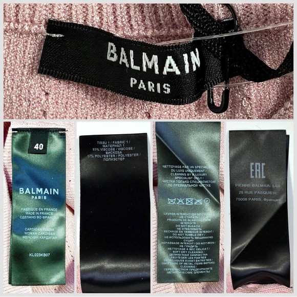 Balmain Knitted Four Pocket Short Sleeve Cardigan FR 40 US 8 Pink NWT - Picture 7 of 17
